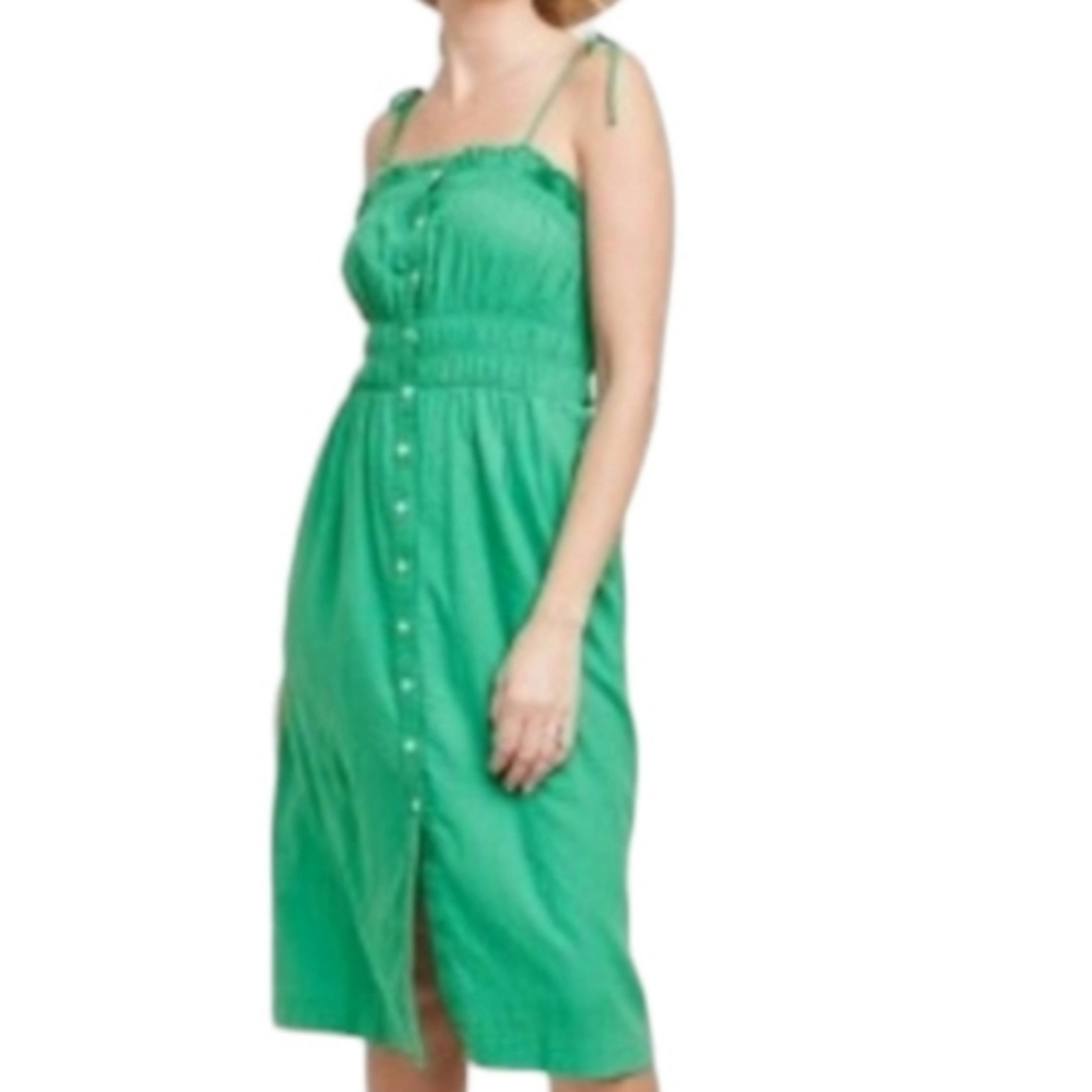 Universal Thread Women Linen Sleeveless Dress Size XL Green